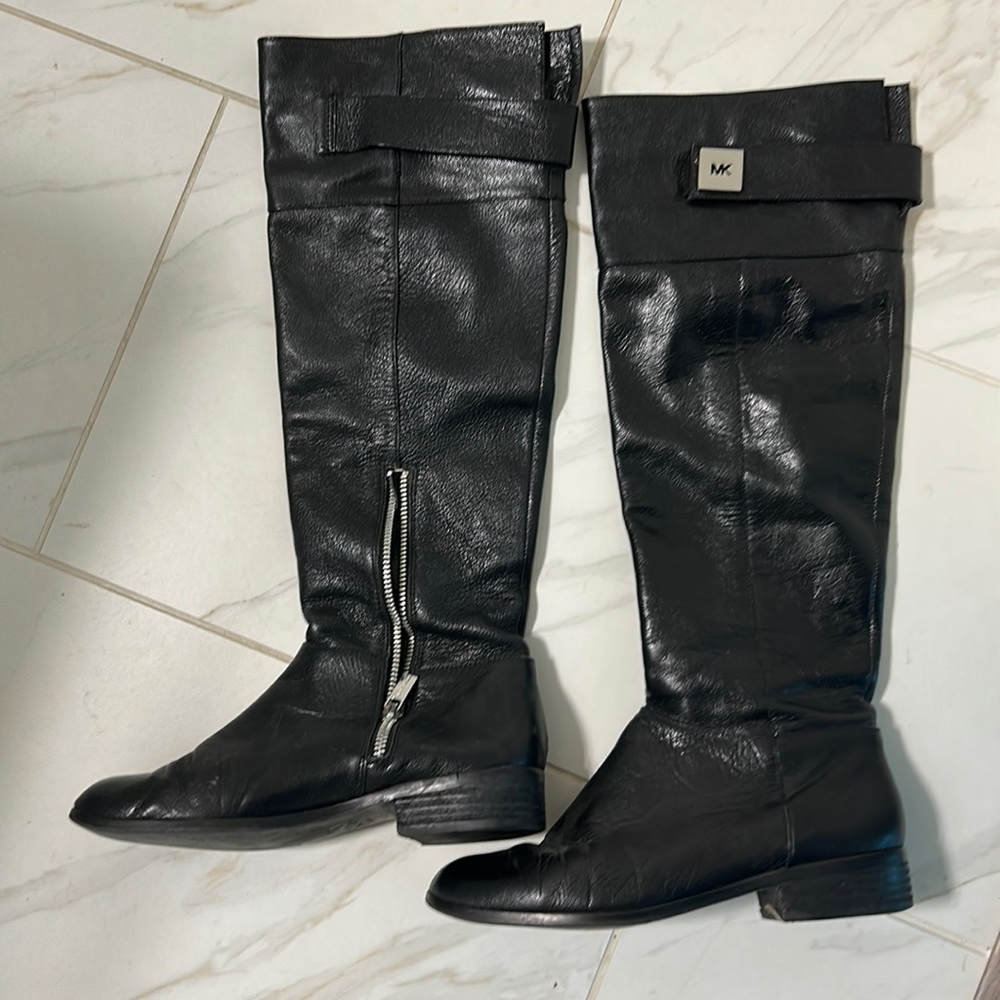 Michael Kors Knee high boots- black Leather size 7.5